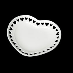 ミニチュア食器 ハートのお皿（白・70ミリ）