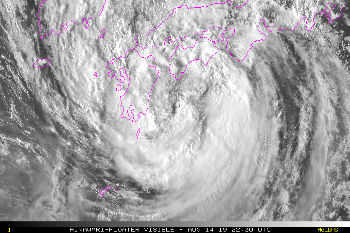 2019年 台風10号 リアルタイム衛星画像