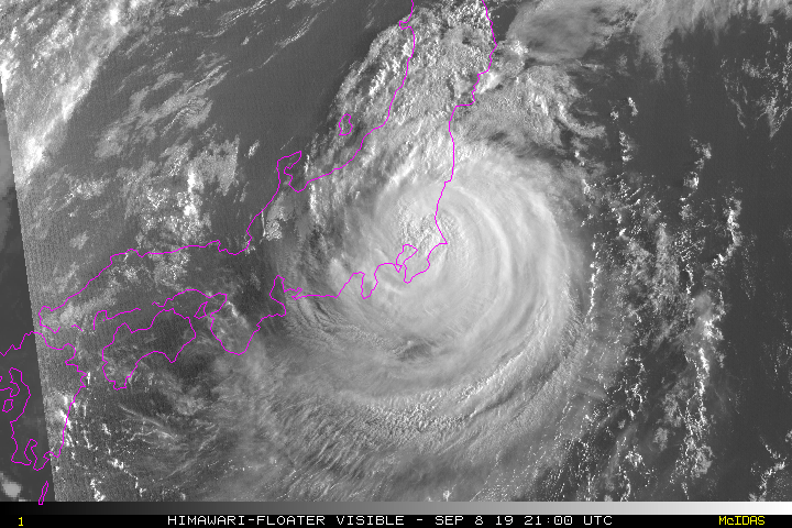 2019年 台風号15号 リアルタイム衛星画像