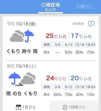 福岡市博多区の天気を表示191018a